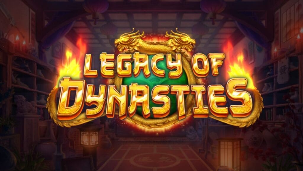 Screenshot of Legacy of Dynasties online slot game loading screen.